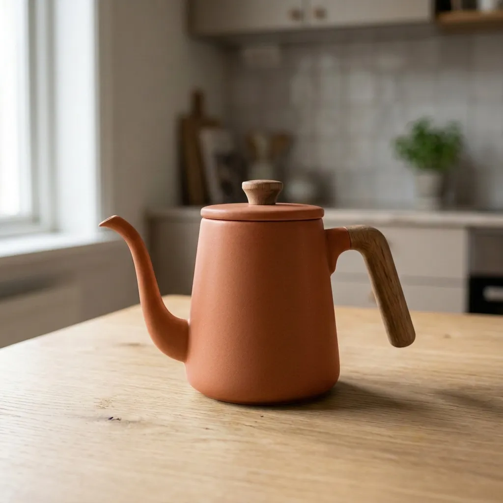 The same kettle recolored to terracotta