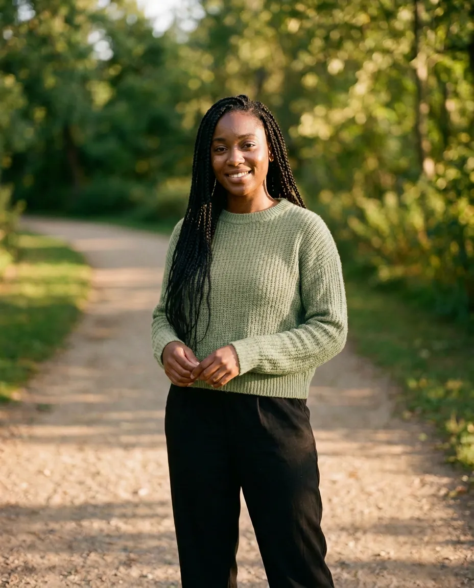Sweater recolored from mustard to sage green